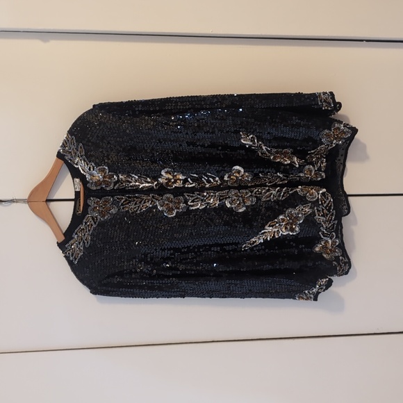Veelam Silk Sequin Top Size M - Picture 1 of 7